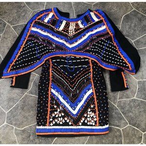 Sexy Barocco Batwing Beaded Party Dress Size Large